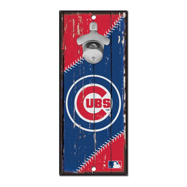 Chicago Cubs Bottle Opener Sign 5x11