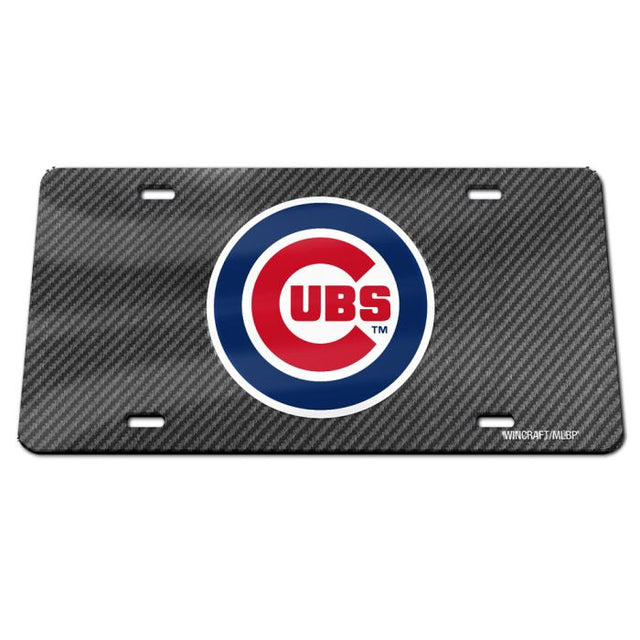 Chicago Cubs Carbon Specialty Acrylic License Plate