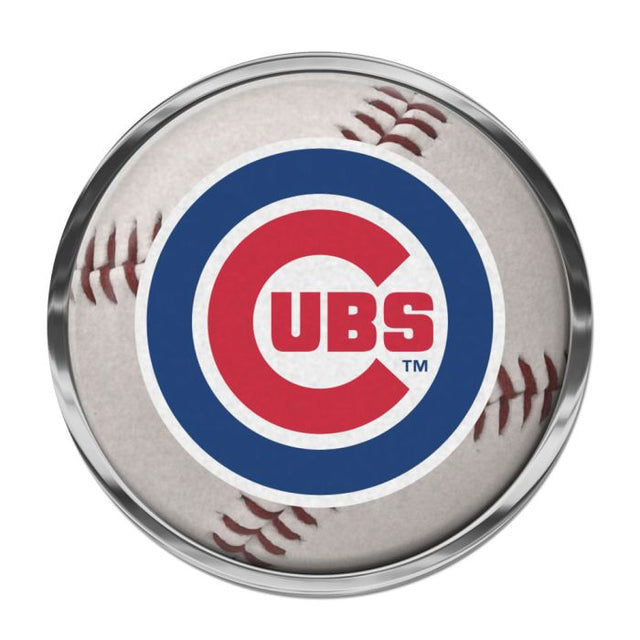 Emblema de metal cromado abovedado de los Chicago Cubs