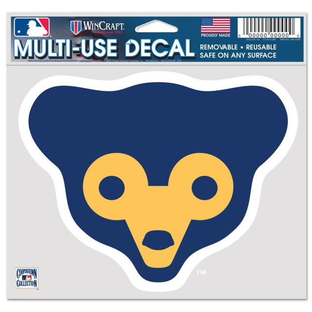 Chicago Cubs / Cooperstown Multi-Use Decal -Clear Bckrgd 5" x 6"