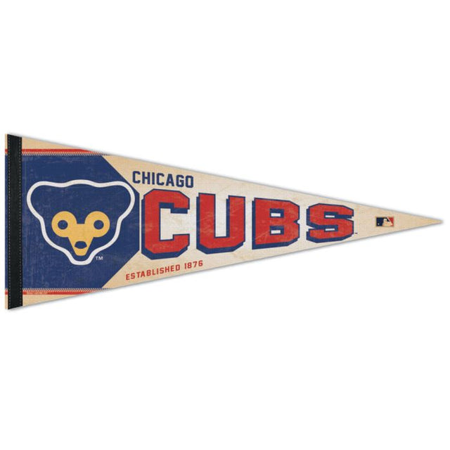 Banderín premium de los Chicago Cubs/Cooperstown de 12" x 30"