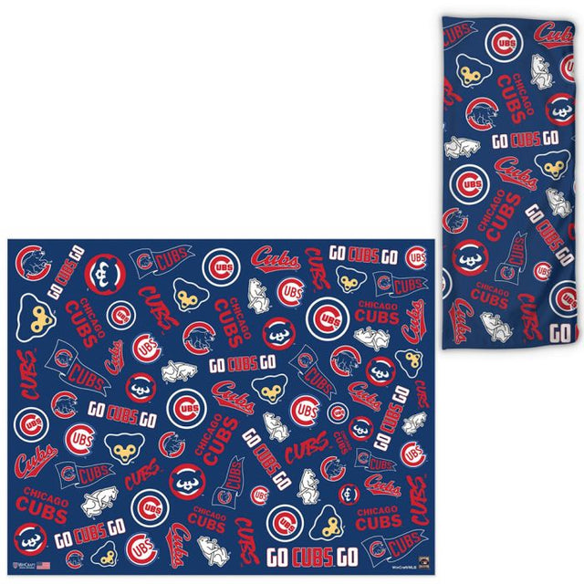 Envolturas para fanáticos con estampados dispersos de los Chicago Cubs y Cooperstown