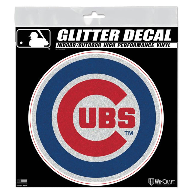 Chicago Cubs Decal Glitter 6" x 6"