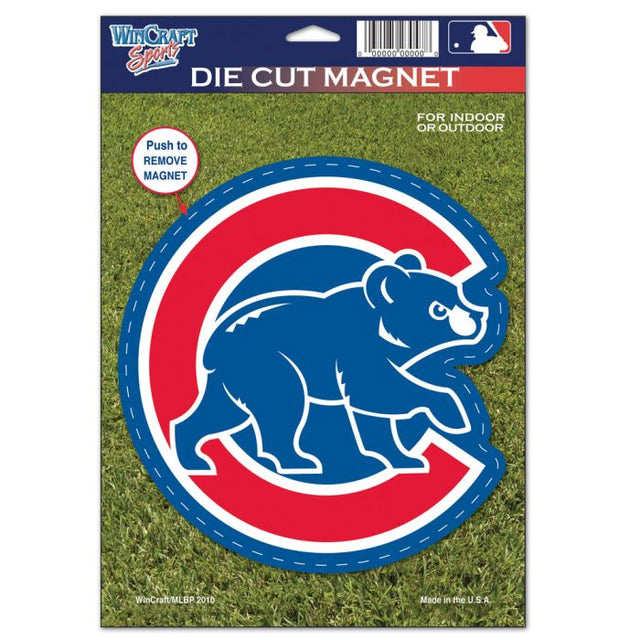 Imán troquelado con el logotipo de los Chicago Cubs, 6,25" x 9"