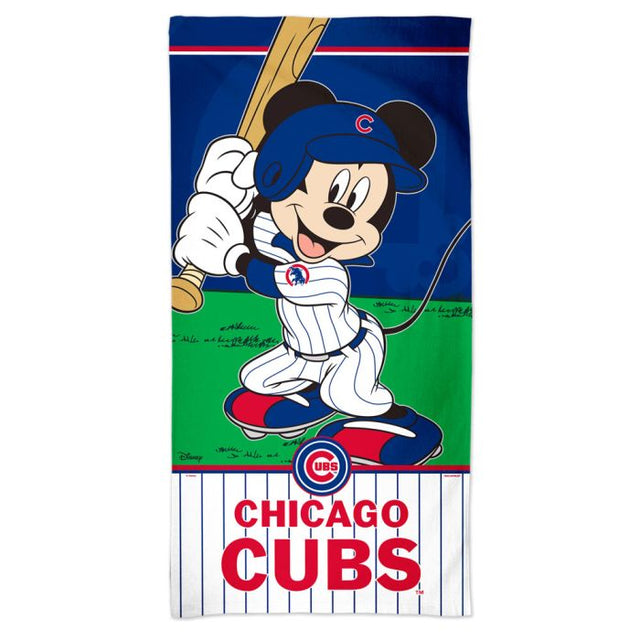 Toalla de playa Spectra de Mickey Mouse de los Chicago Cubs y Disney, 30" x 60"