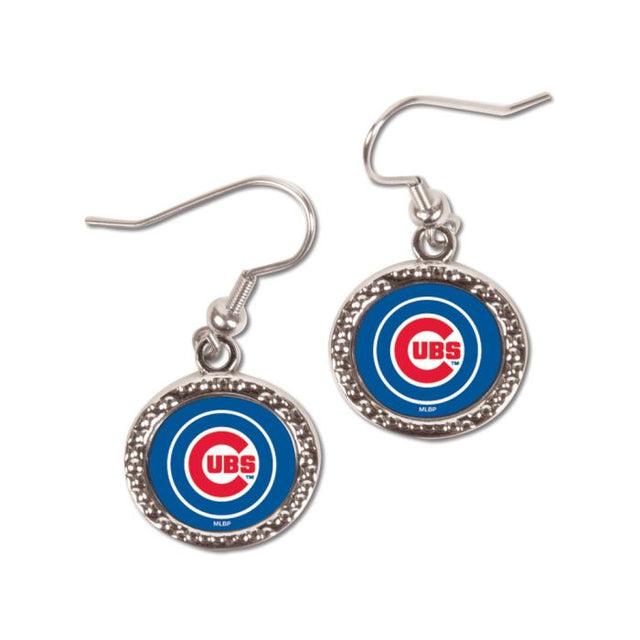 Pendientes de los Chicago Cubs con forma de corazón y forma redonda