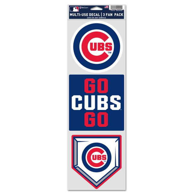 Calcomanías para fanáticos de los Chicago Cubs de 3,75" x 12"