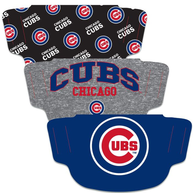 Chicago Cubs Fan Mask Face Cover 3 Pack