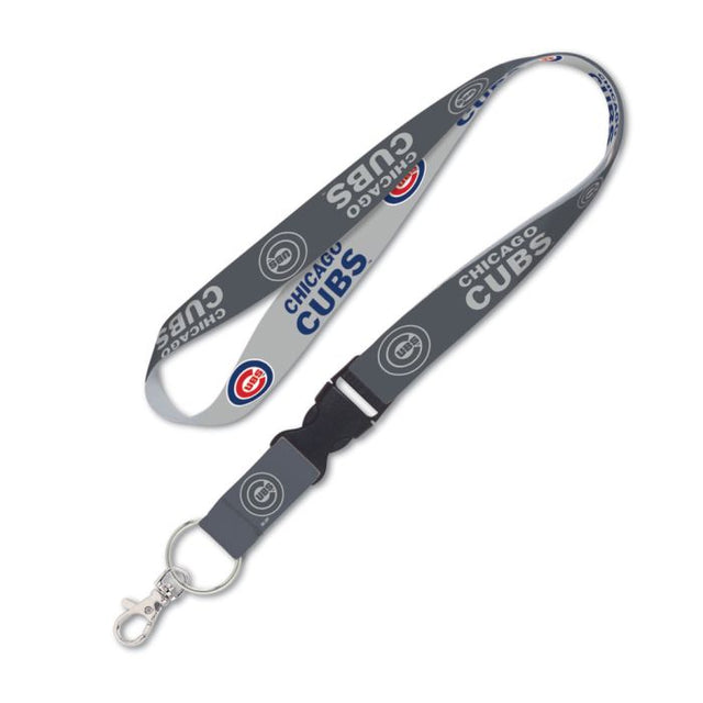 Chicago Cubs Grey Lanyard w/detachable buckle 1"