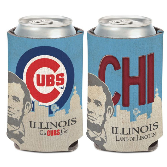 Enfriador de lata con placa de matrícula de Chicago Cubs de 12 oz.