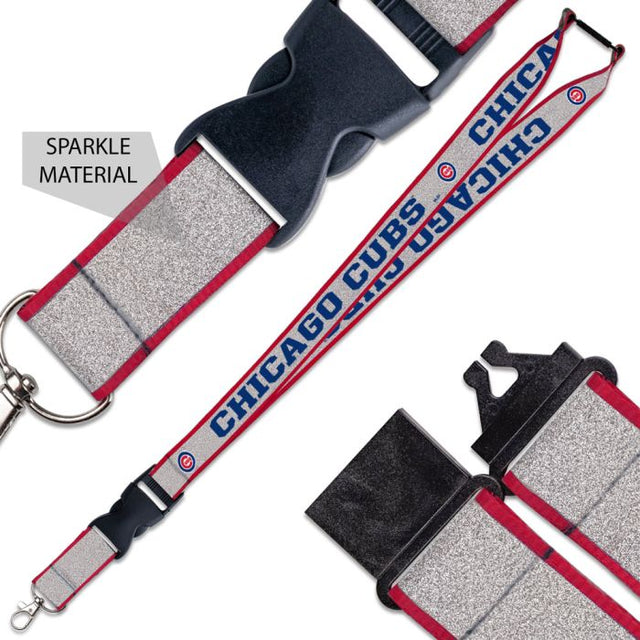 Chicago Cubs Lanyard w/Buckle Glitter 1"