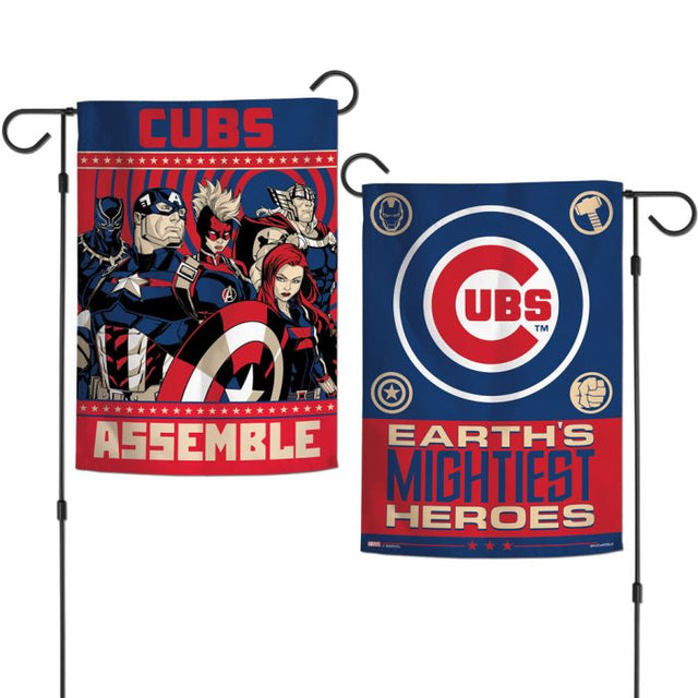 Chicago Cubs / Marvel (c) 2021 MARVEL Garden Flags 2 sided 12.5" x 18"