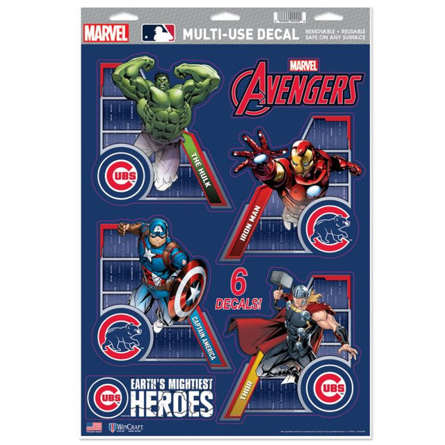 Calcomanía multiusos de los Chicago Cubs/Marvel (c) 2021 de MARVEL, 11" x 17"