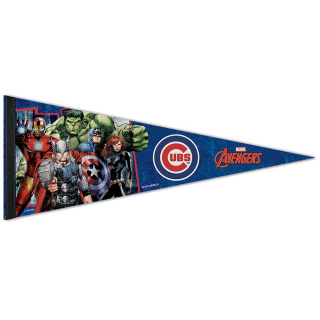 Banderín premium de Marvel de los Chicago Cubs/Marvel (c) 2021 de 12" x 30"