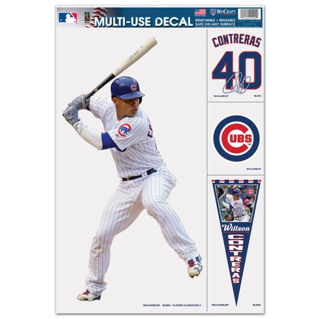 Calcomanía multiusos de los Chicago Cubs de 11" x 17" Wilson Contreras