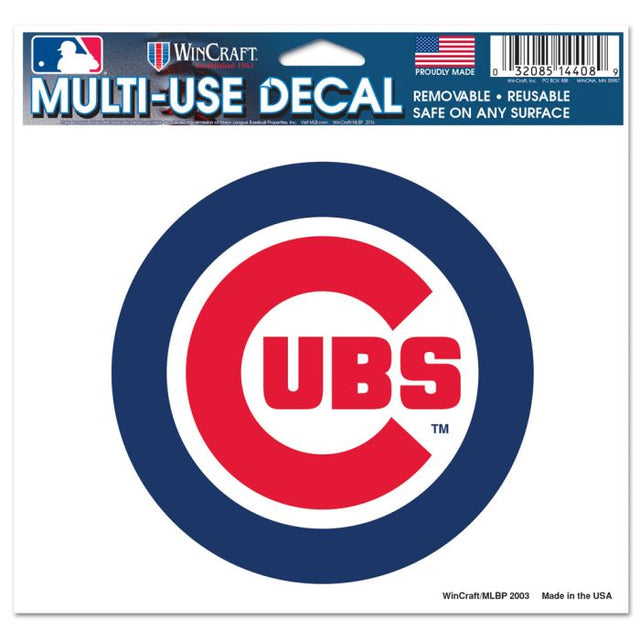 Chicago Cubs Multi-Use Decal -Clear Bckrgd 5" x 6"