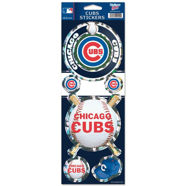 Calcomanía prismática de los Chicago Cubs de 4" x 11"