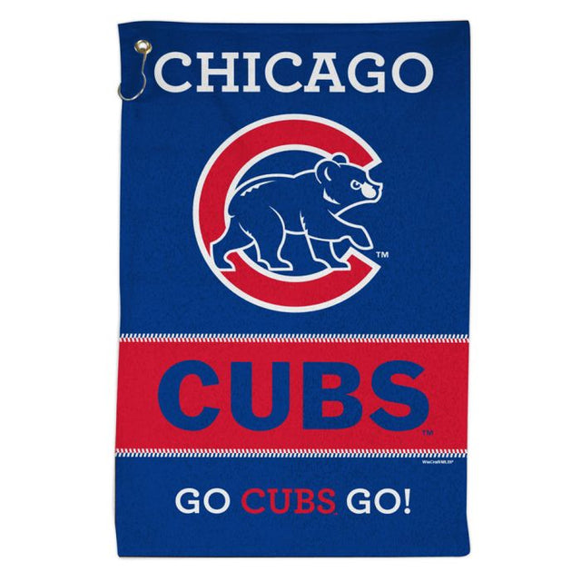 Toalla deportiva de 16 x 25 con el lema de los Chicago Cubs