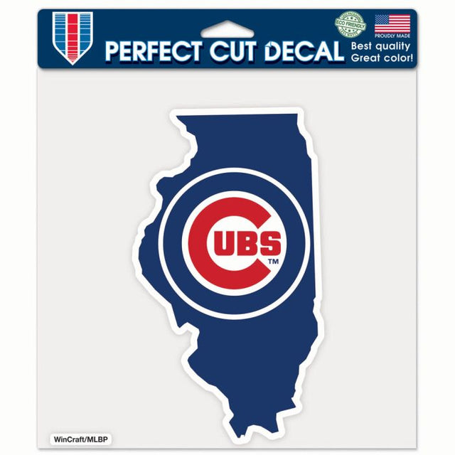 Calcomanía de color de corte perfecto de los Chicago Cubs STATE de 8" x 8"