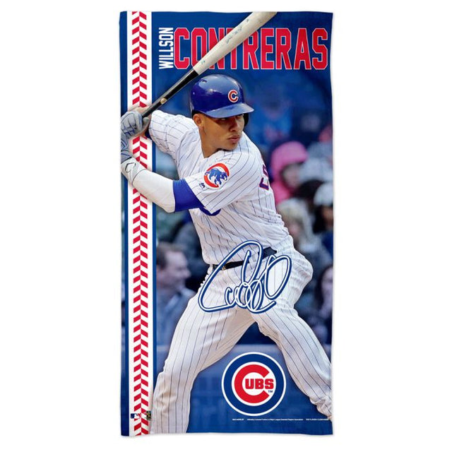 Toalla de playa Spectra de los Chicago Cubs de 30" x 60" Wilson Contreras