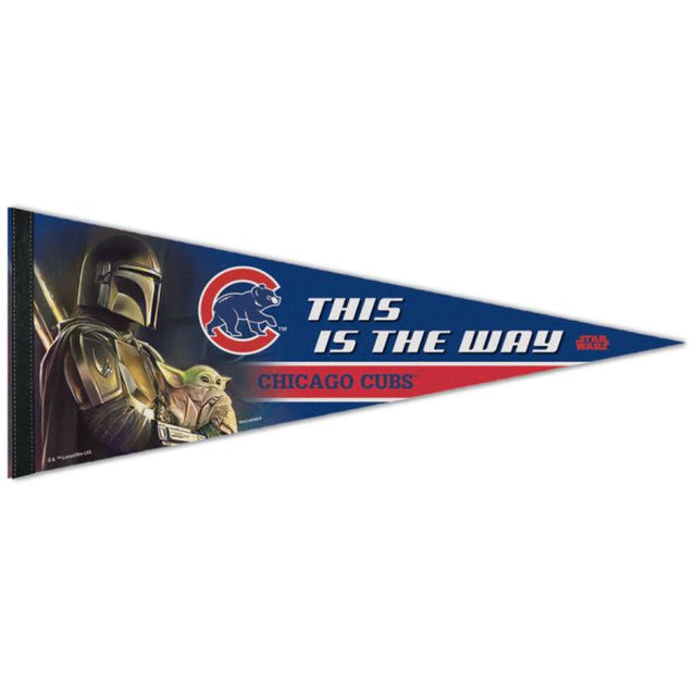 Banderín premium de los Chicago Cubs / Star Wars Mandalorian de 12" x 30"