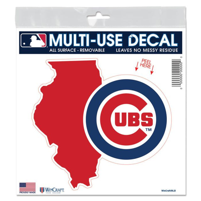 Chicago Cubs State Shaped All Surface Decal 6" x 6"