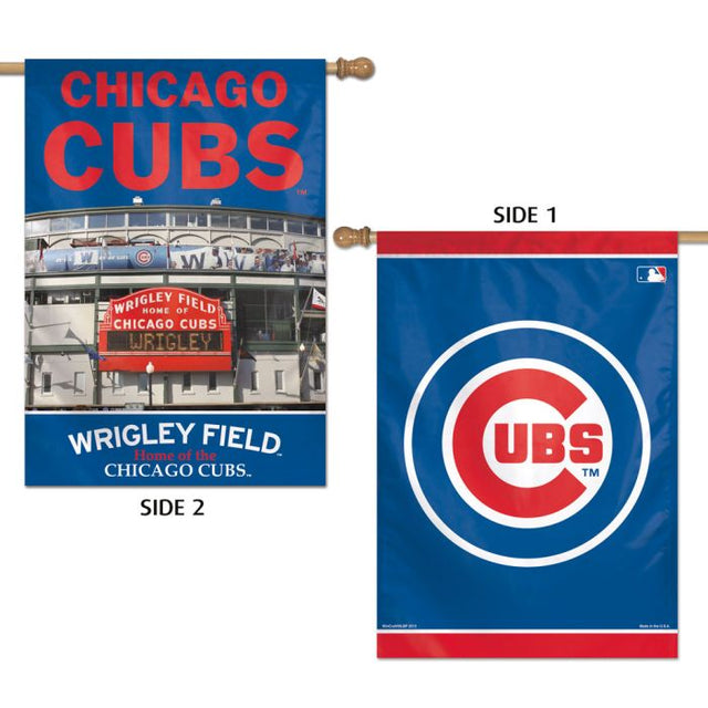 Bandera vertical de los Chicago Cubs de 2 lados, 28" x 40"