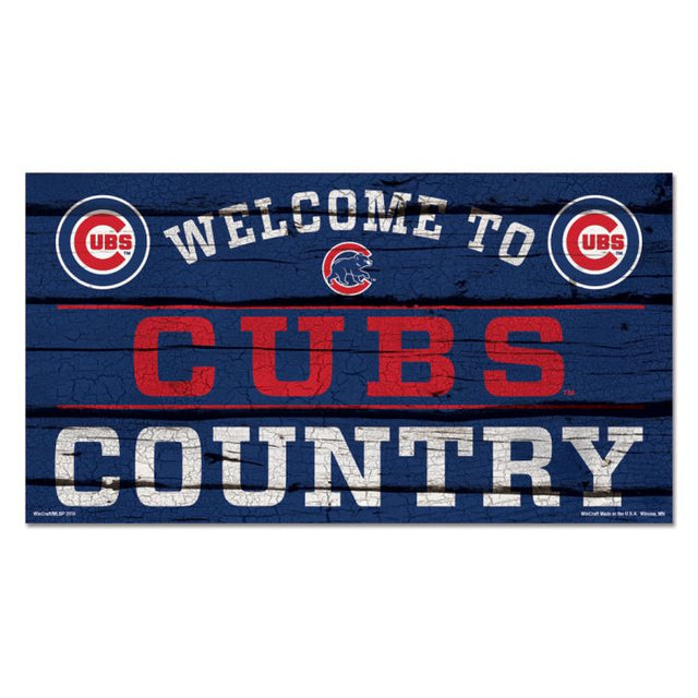 Letrero de madera de los Chicago Cubs, 13" x 24", 1/4" de grosor