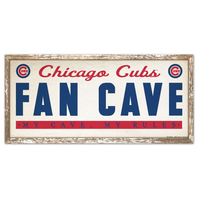 Chicago Cubs Wood Sign 8" x 17"