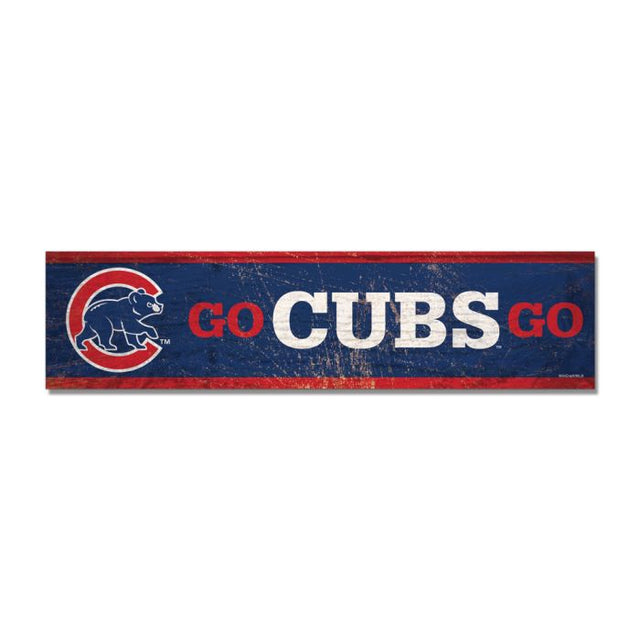 Imán de madera de los Chicago Cubs, 1,5" x 6"