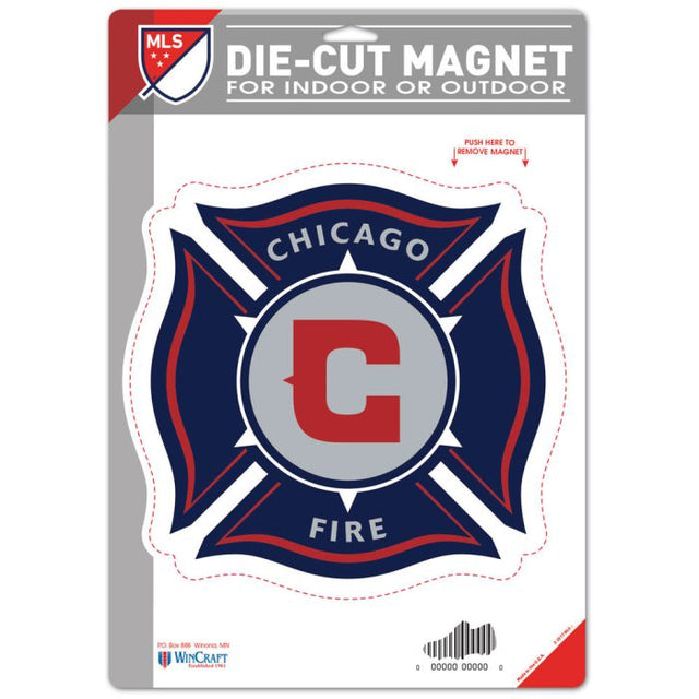 Imán troquelado con el logotipo de Chicago Fire de 6,25" x 9"