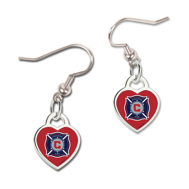 Pendientes Chicago Fire con corazón en 3D