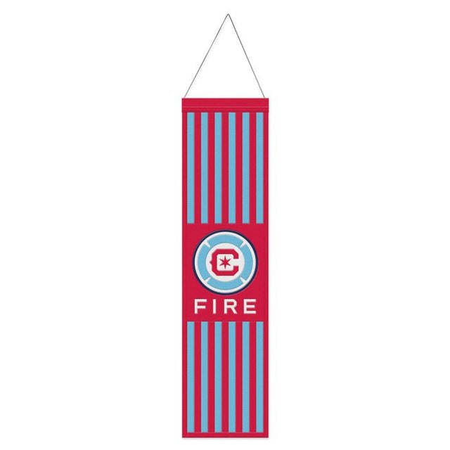 Bandera de lana con el logotipo principal de Chicago Fire, 8" x 32"