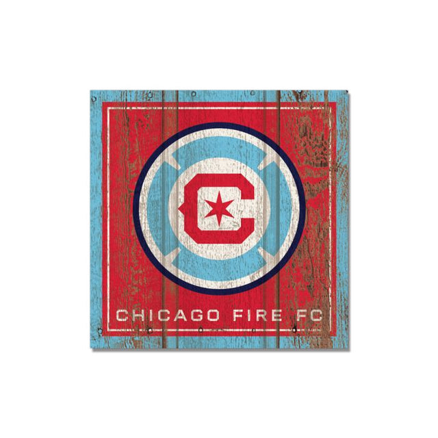 Imán de madera de Chicago Fire de 3" x 3"