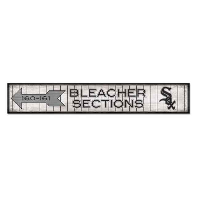 Letrero de madera de los Chicago White Sox BLEACHERS de 6" x 36" y 3/8" de grosor