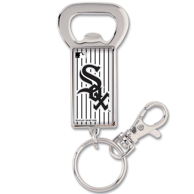 Llavero con abrebotellas rectangular de los Chicago White Sox