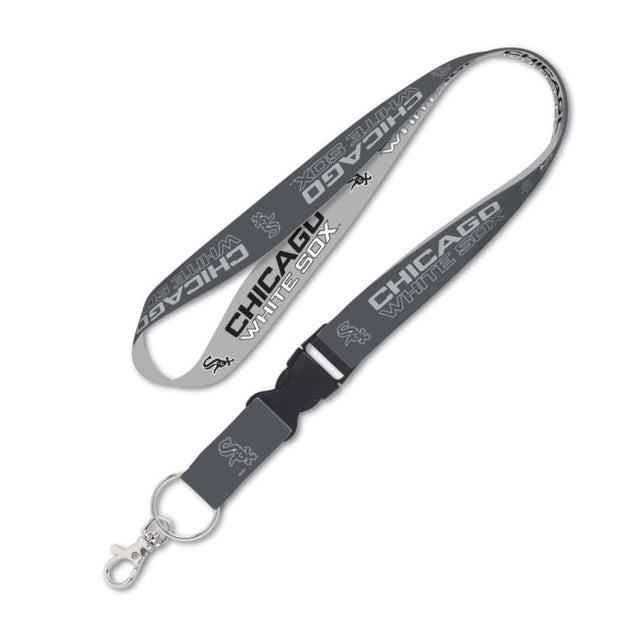 Chicago White Sox Charcoal Lanyard w/detachable buckle 1"