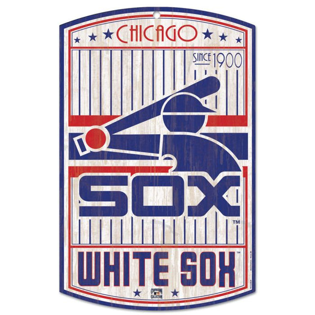 Chicago White Sox / Cooperstown Letrero de madera de Cooperstown 11" x 17" 1/4" de grosor