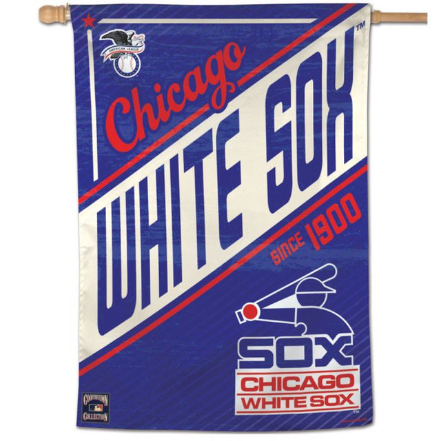 Bandera vertical de los Chicago White Sox/Cooperstown de 28" x 40"