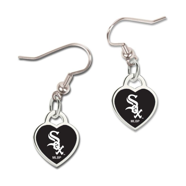 Pendientes de los White Sox de Chicago con corazón en 3D