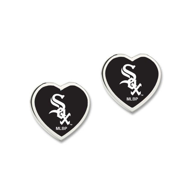 Pendientes de los White Sox de Chicago con corazón en 3D