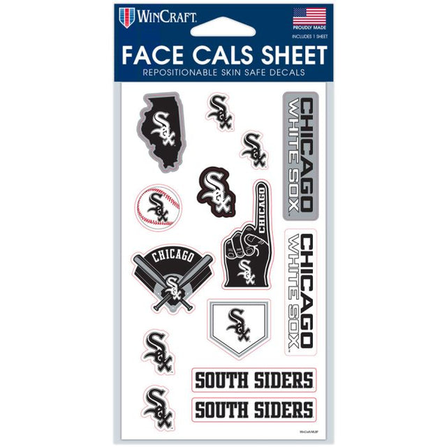 Calcomanías faciales de los White Sox de Chicago de 4" x 7"