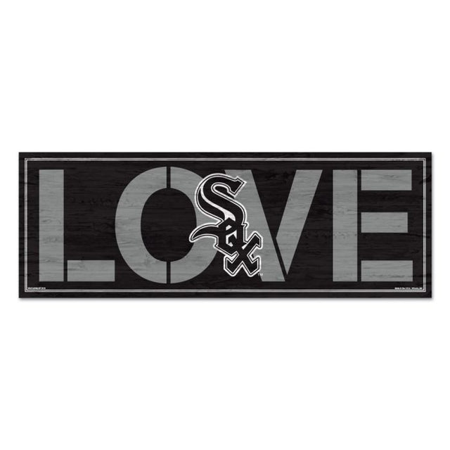 Letrero de madera con el lema "Love" de los Chicago White Sox, 8" x 23", 1/4" de grosor