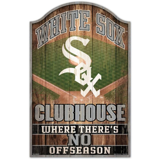 Letrero de madera de los White Sox de Chicago, 11" x 17", 1/4" de grosor