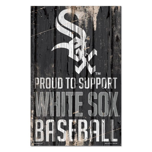 Letrero de madera de los White Sox de Chicago, 11" x 17", 1/4" de grosor