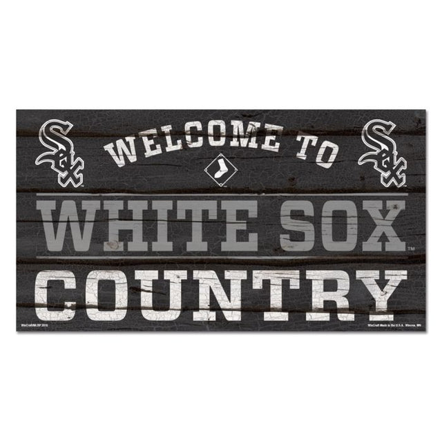 Letrero de madera de los Chicago White Sox, 13" x 24", 1/4" de grosor