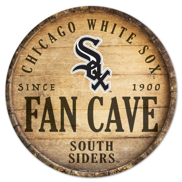 Letrero de madera de los White Sox de Chicago, 14" redondo