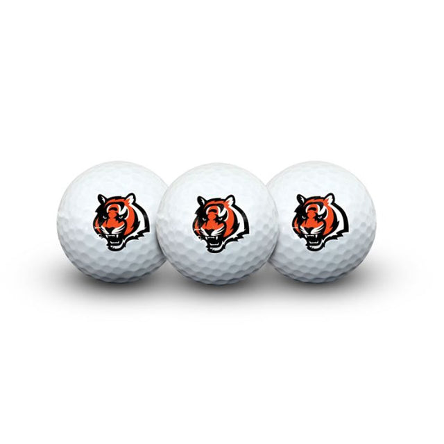 3 pelotas de golf de los Cincinnati Bengals en estuche tipo concha