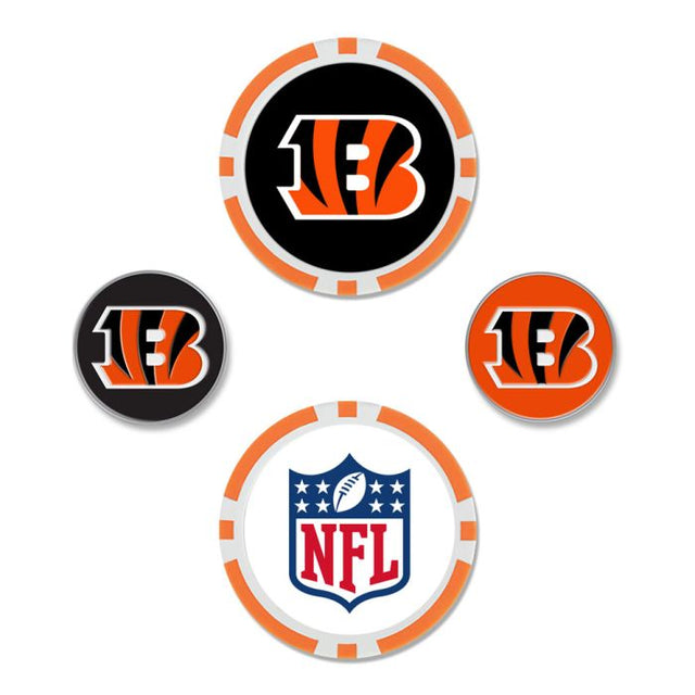 Juego de cuatro marcadores de balón de los Cincinnati Bengals