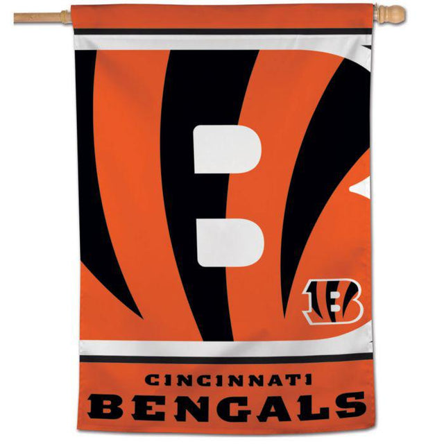 Bandera vertical con logotipo mega de Cincinnati Bengals de 28" x 40"